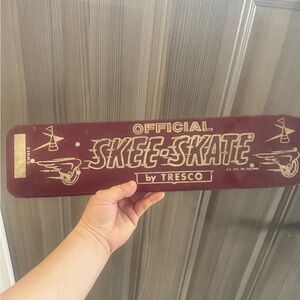 Vintage 1960s Skee Skate Deep Burgundy Skateboard Deck